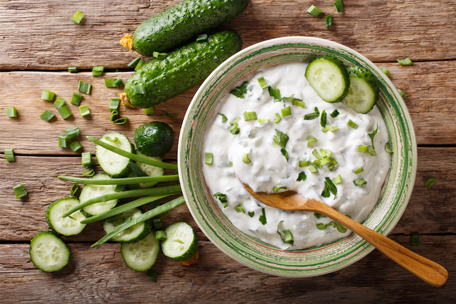 Bowl of Minted Yogurt Tzatziki Sauce