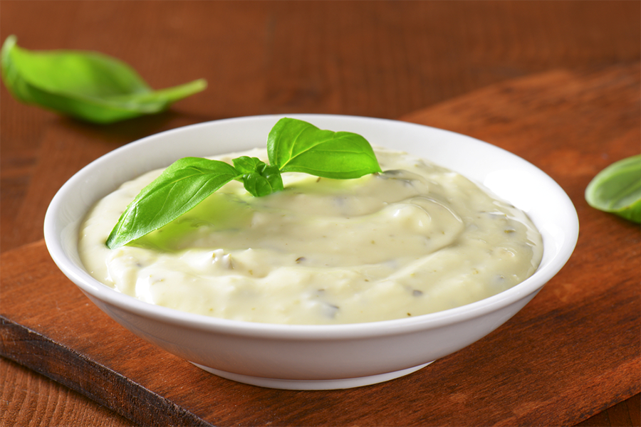 Sauce dish of No Oil Ranch Dressing