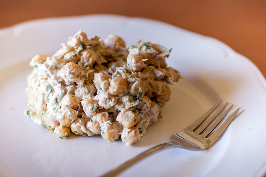 Chickpea Mock Tuna Salad on a plate