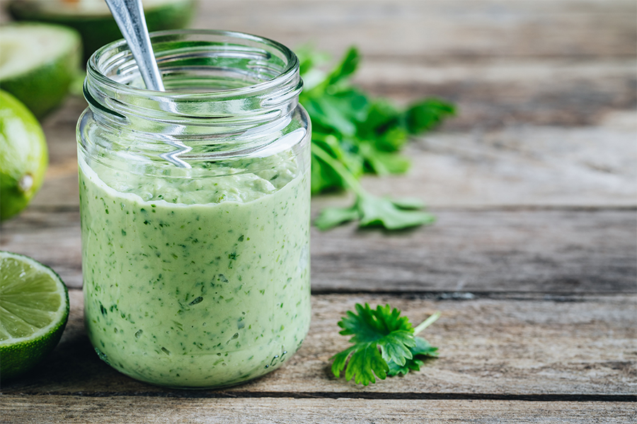 Jar of Avocado Cilantro Crema