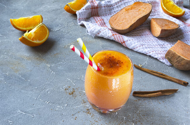 Glass of Cinnamon Sweet Potato Smoothie