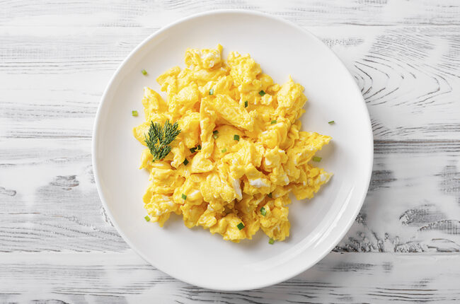 Plate of scrambled eggs