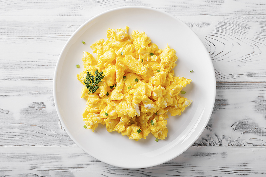 Plate of scrambled eggs