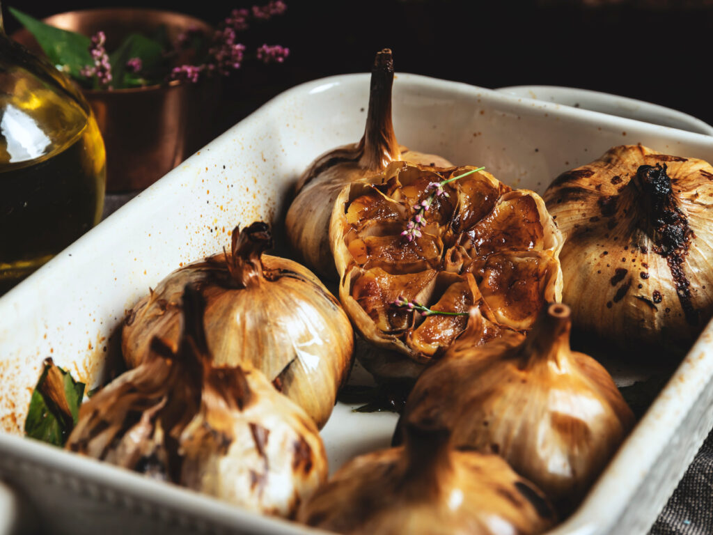 Whole roasted garlic