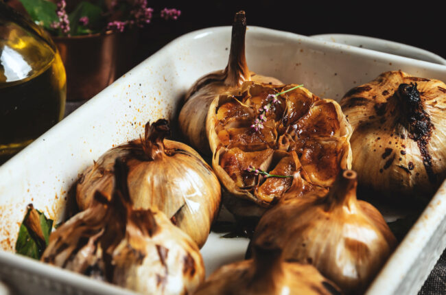 Whole roasted garlic