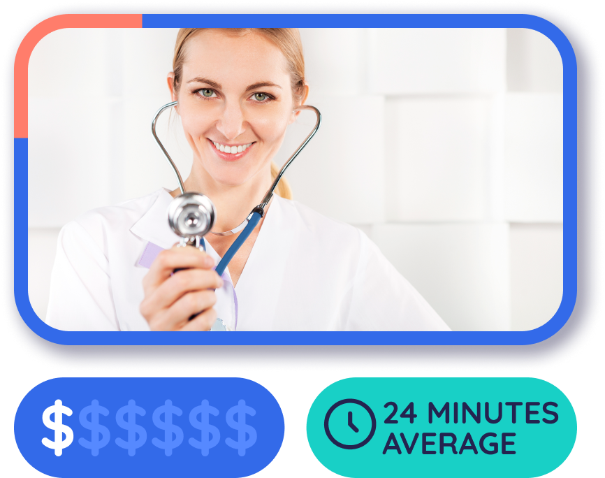 Female doctor with stethoscope.